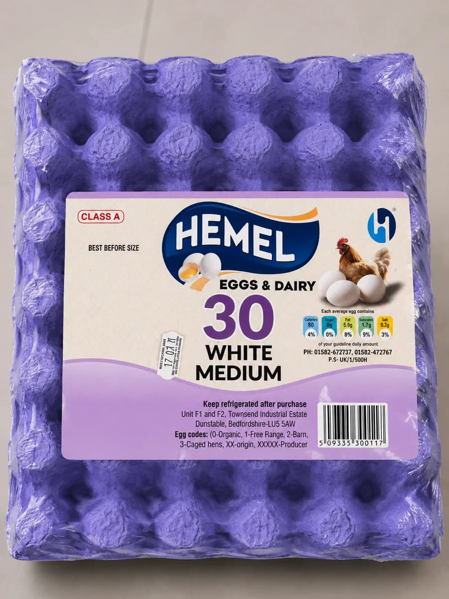 Hemel Eggs & Dairy 30 White Medium Eggs