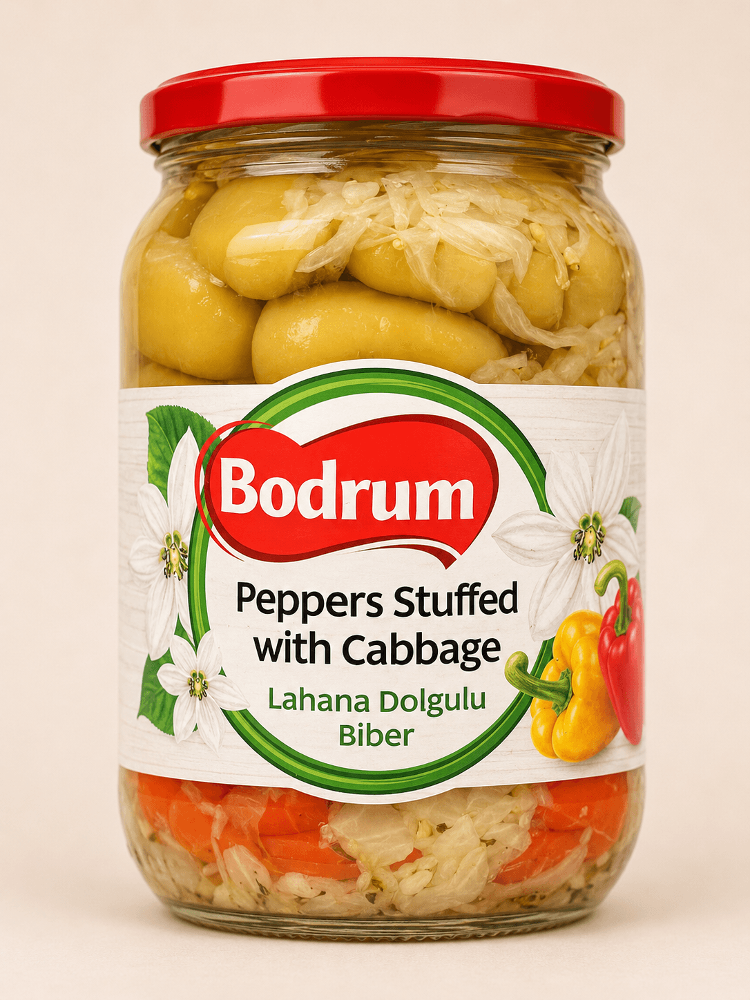 Bodrum Peppers Stuffed with Cabbage