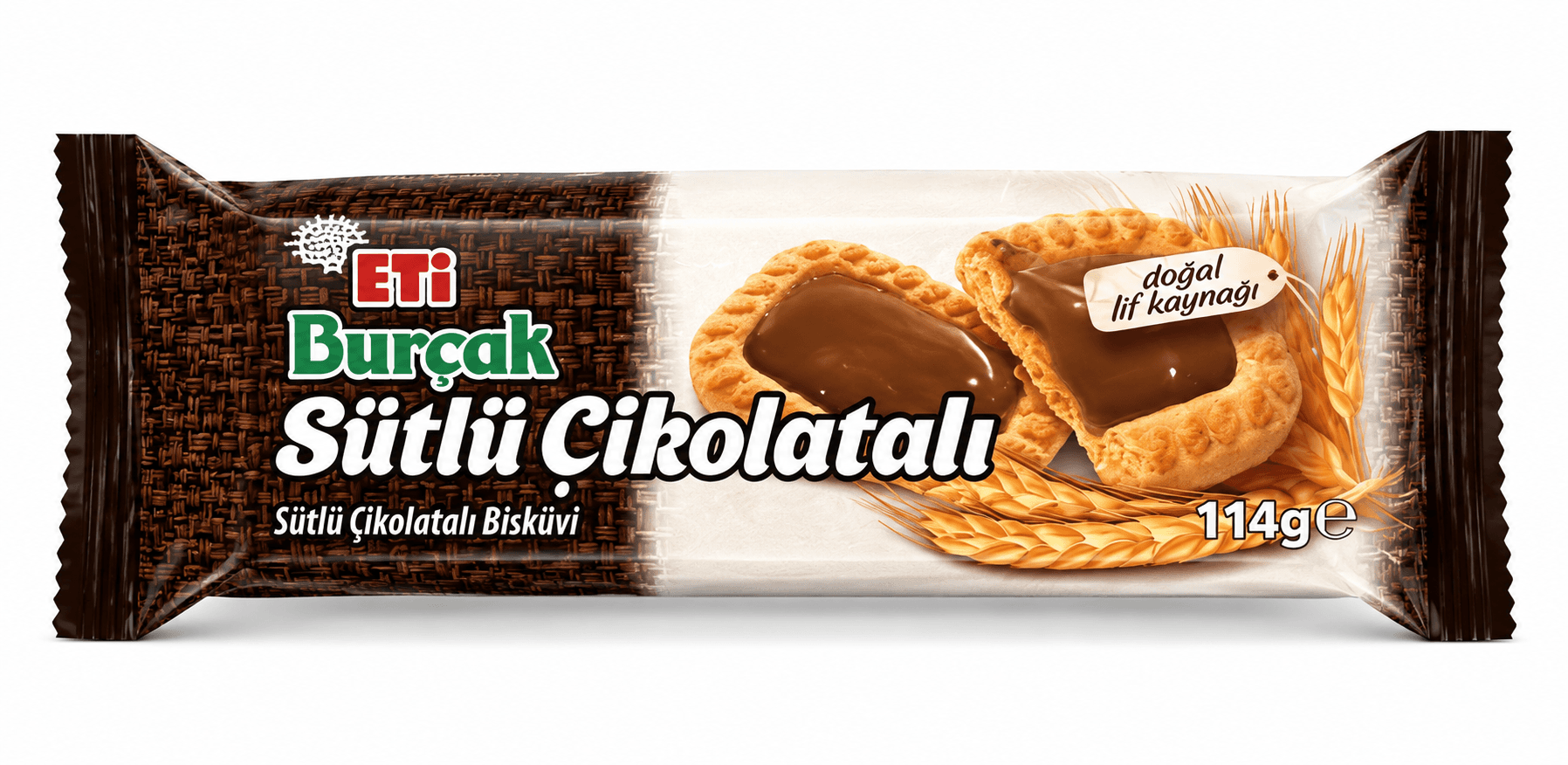 Eti Burçak Wholewheat Biscuits with Milk Chocolate