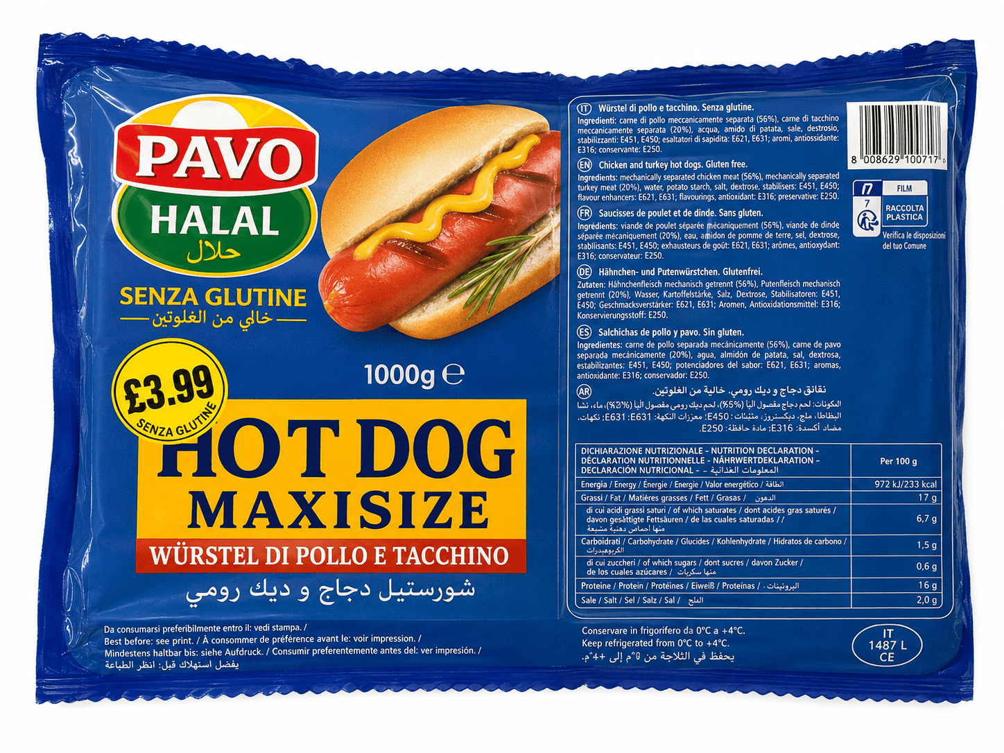 Pavo Maxi Size Hot Dog