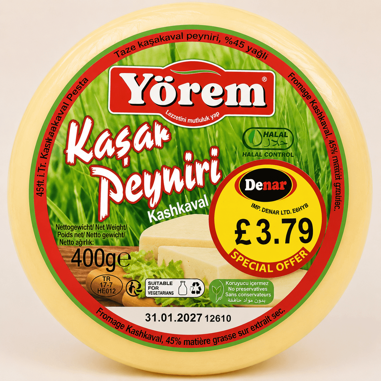 Yörem Kashkaval Cheese